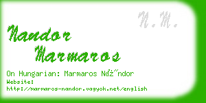 nandor marmaros business card